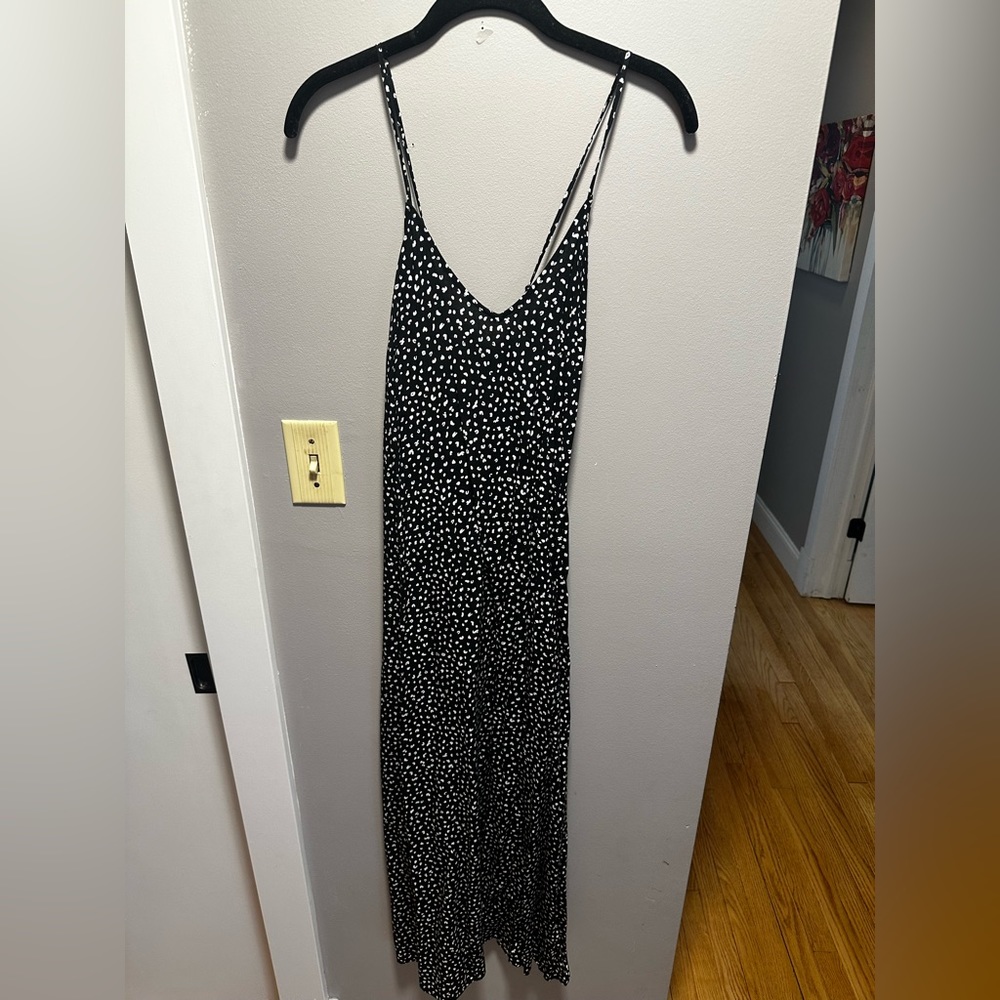 Old Navy Black and White Printed Maxi Dress